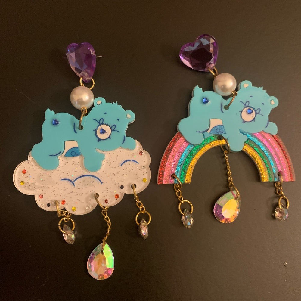 irregular choice care bear earrings